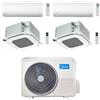 Midea Climatizzatore Condizionatore Midea Xtreme WiFi + Cassetta 4 vie compatta R32 Quadri Split 9000 + 9000 +18000 + 18000 BTU con U.E. M5OE-42HFN8-Q INVERTER Classe A++/A+