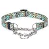 haoyueer Collare per Cani Martingale - Catena in Acciaio Inox, Collare Anti-Trazione con Design a Fiore per Cani di Taglia Grande, Media e Piccola (Verde, L)