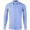 Generic Camicia da uomo, a maniche lunghe, a quadretti, colore blu, rosso, in cotone, con bottoni, classica, traspirante, a quadri