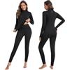 AMZSPORT Donna Set Termico Intimo Completo, Biancheria Termica Funzionale per Sci e Invernale, Maglia a Lunga Manica & Pantaloni Base Traspirante