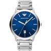 Emporio Armani Orologio da uomo a tre lancette, orologio in acciaio inossidabile, dimensione cassa 43 mm