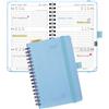 POPRUN Agenda 2027 Piccola Spirale 15,6 x 10 cm, Copertina Morbida | Gen.2027 - Dic.2027, Agenda 2027 Tascabile con Righello in Plastica, Pelle Vegana, Carta Spessa da 100 GSM(Blu)
