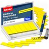 GAUDER Etichette magnetiche riscrivibili, Kanban (30 pz, 75x25mm) | Magneti riutilizzabili da etichettare e cartellini magnetici per lavagna, frigorifero e bacheca, con pennarello