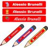 RP GRAFICA Etichette Adesive Personalizzate per penne, matite, pennarelli con nome. Adesivi impermeabili per scuola. Adesivi scolastici (Rosso)
