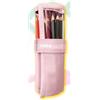 Generico TINTA UNITA Astuccio Rotolo Completo di 24 pastelli + 1 matita - rotolo colore ROSA CHIARO