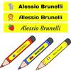 RP GRAFICA Etichette Adesive Personalizzate per penne, matite, pennarelli con nome. Adesivi impermeabili per scuola. Adesivi scolastici (Giallo)