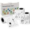 Criveple T02/M02X/M02L/M02S Carta Termica Per Mini Stampante Termica, Bianco, Adatta Per La Stampa Di Foto, Appunti Di Studio, Diari, Ecc. (50mm*3,5m 3 Rotoli)