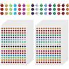 JRSHIRLEYLTD 12 fogli adesivi a pois lucidi, adesivi a punto circolare, adesivi colorati a puntini, etichette con punti colorati, piccoli adesivi rotondi, multicolore, per quaderni, documenti, carte, libri, mappe