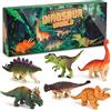 Sanlebi Mini Dinosauri Giocattolo- Realistic Giocattoli Figura Dinosauro Set Dino Gioco Animali Giocattolo per Bambini
