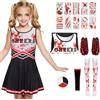 Raveparty Halloween Costume Donna Bambini, Costume Cheerleader Halloween, Vestito Zombie, Abito da Morta, Dostume Zombie Vestito Halloween Donna, per Halloween, Carnevale, Cosplay