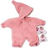 Götz 3403329 completo bebè Zipfelmütze rosa bambole 30-33 cm | vestiti per bambole, con tutina bebè e 2 scarpe in tessuto, tessuti morbidi, lavabile, per bambini dai 3 anni