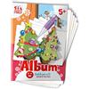 Sabbiarelli - Album Gli Addobbi di Natale | Fogli Adesivi per Sand Art | Contiene 5 Cartoncini Adesivi A5 con 10 Addobbi | 100% Made in Italy | Natale 5-12 anni | SABBIA COLORATA NON INCLUSA