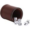 Generic Set Shaker Dadi In Pelle Pu Con 6 Dadi Da Gioco | set shaker, 6 dadi da gioco, PU pelle, antiscivolo, per feste