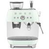 Smeg Macchina da Caffè Espresso Manuale con macinacaffè integrato 50's Style - Verde Pastello LUCIDO - EGF03PGEU GARANZIA ITALIA