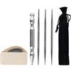 Kaiyzo Ensemble De 5 Outils De Massage : 4 Stylets D'Acupression En Acier Inoxydable Et 1 Planche De Gua Sha Pour Acupuncture, Thérapie Des Points De Pression Et Massage, Argenté