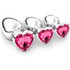 Tpubmity 3 Pezzi Anale Metallo,3 Taglie per Donna, Coppia, Uomo,Principianti（Rosso rosa）