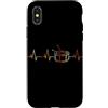 Drums Heartbeat Vintage T-Shirts Custodia per iPhone X/XS Batteria Battito cardiaco Vintage ECG Cardiogramma Retro
