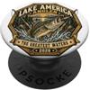 NATIONAL PARK RETRO HERITAGE WILDERNESS LAGO AMERICA ANGLER BASSO CLUB AVVENTURA MARE PopSockets PopGrip Adesivo