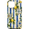 Italian Lemon Stripe Coastal Summer Art Custodia per iPhone 12 mini Estetica costiera con motivo mediterraneo a righe limoni Amalfi