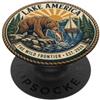 NATIONAL PARK RETRO HERITAGE WILDERNESS LAGO AMERICA SELVAGGIA ORSO GRIZZLY MOUNTAIN CAMPOUT PopSockets PopGrip Adesivo