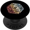 Role Playing Dice Apparel for Tabletop G Vintage 20 Sided Die Retro RPG Tabletop Gamer Uomini PopSockets PopGrip Adesivo
