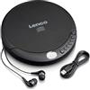 Lenco CD-010 - Lettore CD, Lettore CD Portatile, Discman - Walkman - Diskman - CD Walkman - Con cuffie e cavo di ricarica micro USB - Nero