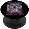Halloween Glam Retro Vintage Comics Pop Cameriera Fantasma Resaurant Server Spettrale Spaventoso Horror Donne PopSockets PopGrip Adesivo