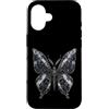 Pink Cowgirl Disco Custodia per iPhone 16 Specchio da discoteca con falena floreale scura, mosaico, gotico