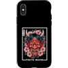 Japanese Oni Mask Aesthetic By TOKYO WAV Custodia per iPhone X/XS Maschera Yokai Oni giapponese del demone del diavolo Hannya con fiori di ciliegio