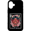 Japanese Oni Mask Aesthetic By TOKYO WAV Custodia per iPhone 16 Maschera Yokai Oni giapponese del demone del diavolo Hannya con fiori di ciliegio