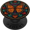 Spiritual Nature Transformation Designs Arte Zen Monarca Farfalla Boho Mandala PopSockets PopGrip Adesivo