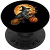Halloween Gift For Trick Or Treating Spo Cappello da strega lamantino scopa zucca sigillo leone marino Halloween PopSockets PopGrip Adesivo