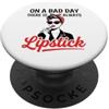 Beauty Salon Cosmetology School Student Truccatore Rossetto Rosso MUA Cosmetologo Diva Attitude PopSockets PopGrip Adesivo