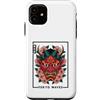 Hannya Oni By Tokyo-Waves Custodia per iPhone 11 Maschera Yokai Oni giapponese del demone del diavolo Hannya con fiori di ciliegio