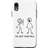 Dibba Designs Custodia per iPhone XR I've Got Your Back Stick Figure Stick Man Stampato Divertente
