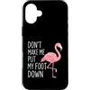 Funny Flamingo Attitude Custodia per iPhone 16 Plus Don't Make Me Put My Foot Down Flamingo Humor