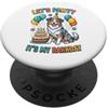 Funny Pet Bday Party Celebration Dog Lov Correspondance de célébration de fête d'anniversaire de PopSockets PopGrip Adesivo
