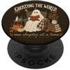 Cute Ghost Halloween Ghost Reading Book Lover Halloween Fall Reader PopSockets PopGrip Adesivo