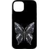 Pink Cowgirl Disco Custodia per iPhone 15 Plus Specchio da discoteca con falena floreale scura, mosaico, gotico