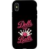 Women's Bowling Crew Custodia per iPhone X/XS Bambole con palle da bowling femminile umorismo