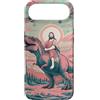 Humorous Christian Jesus Prehistoric Din Custodia per iPhone Air Divertente Gesù che cavalca T-Rex Dinosaur Meme Parodia per i credenti