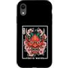 Japanese Aesthetic by Tokyo Waves Custodia per iPhone XR Maschera Yokai Oni giapponese del demone del diavolo Hannya con fiori di ciliegio