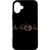 Drums Heartbeat Vintage T-Shirts Custodia per iPhone 16 Plus Batteria Battito cardiaco Vintage ECG Cardiogramma Retro