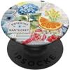 Retro Floral Lemon Ocean Collage Grip Ho Retro Floral Lemon Ocean Collage PopSockets PopGrip Adesivo