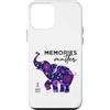 Alzheimer Ribbon Memory Support Walk Des Custodia per iPhone 12 mini Alzheimer's Awareness Nastro Viola Elefante Floreale Donne