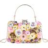 Fecialy Borse da sera con fiori colorati in metallo strass da sera pochette da cerimonia nuziale partito borse…
