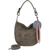 Fritzi aus Preussen Fritzi Hobo Vintage Borsa Hobo Donna in Ecopelle Borsa a Spalla Vegana con Ciondolo Rimovibile per Quotidiano Festival Città 31 x 33 x 10 cm Nero, Rosa, Marrone, Verde, Beige, Fucsia, Blu, Giallo
