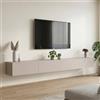 Planetmöbel West - Mobile per TV, lunghezza 280 cm | Per TV fino a 65 pollici, mobile TV molto spazioso, mobile basso da appendere, 2 mobili TV 140 x 30 x 37,5 cm, cashmere