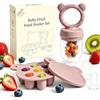 ZUFIO Stampi in silicone per alimenti per frutta, ciuccio, latte materno e ghiaccioli, ghiaccio per dentizione e allattamento autonomo (viola)