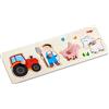 HABA 303185 HABA 303185 - Puzzle in legno con motivo fattoria e grandi bottoni in legno, per bambini dai 12 mesi in su, trasparente